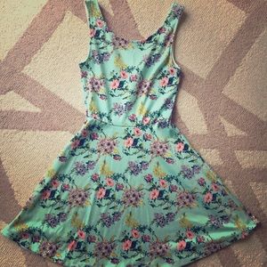 Divided floral mini dress